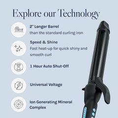 Bio Ionic handle detail with cool-touch grip for comfortable, safe hold
