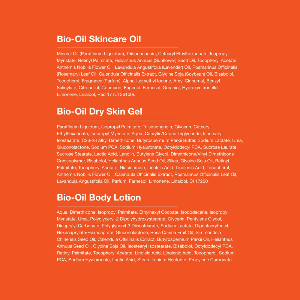 Bio-Oil application on arm before and after demonstrating improved skin texture