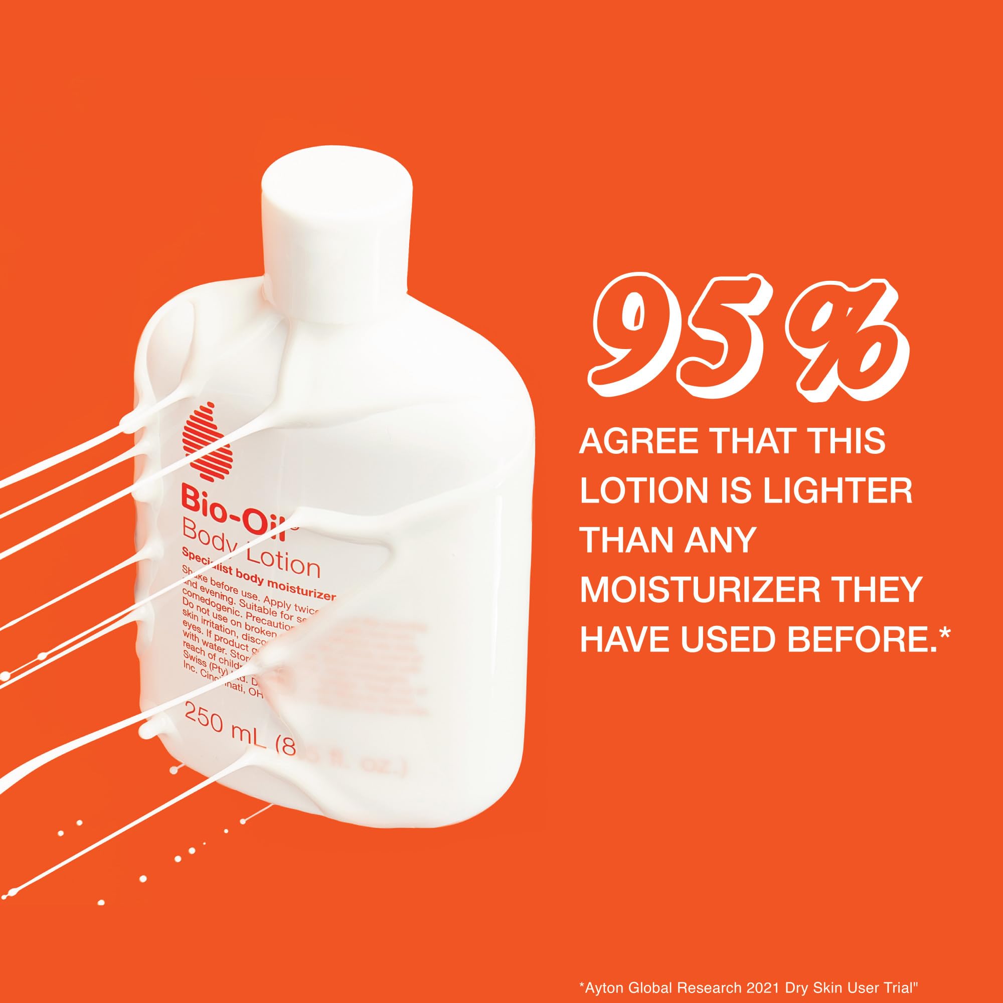 Bio-Oil dry skin gel pump and gel texture demonstrating quick-soothing action