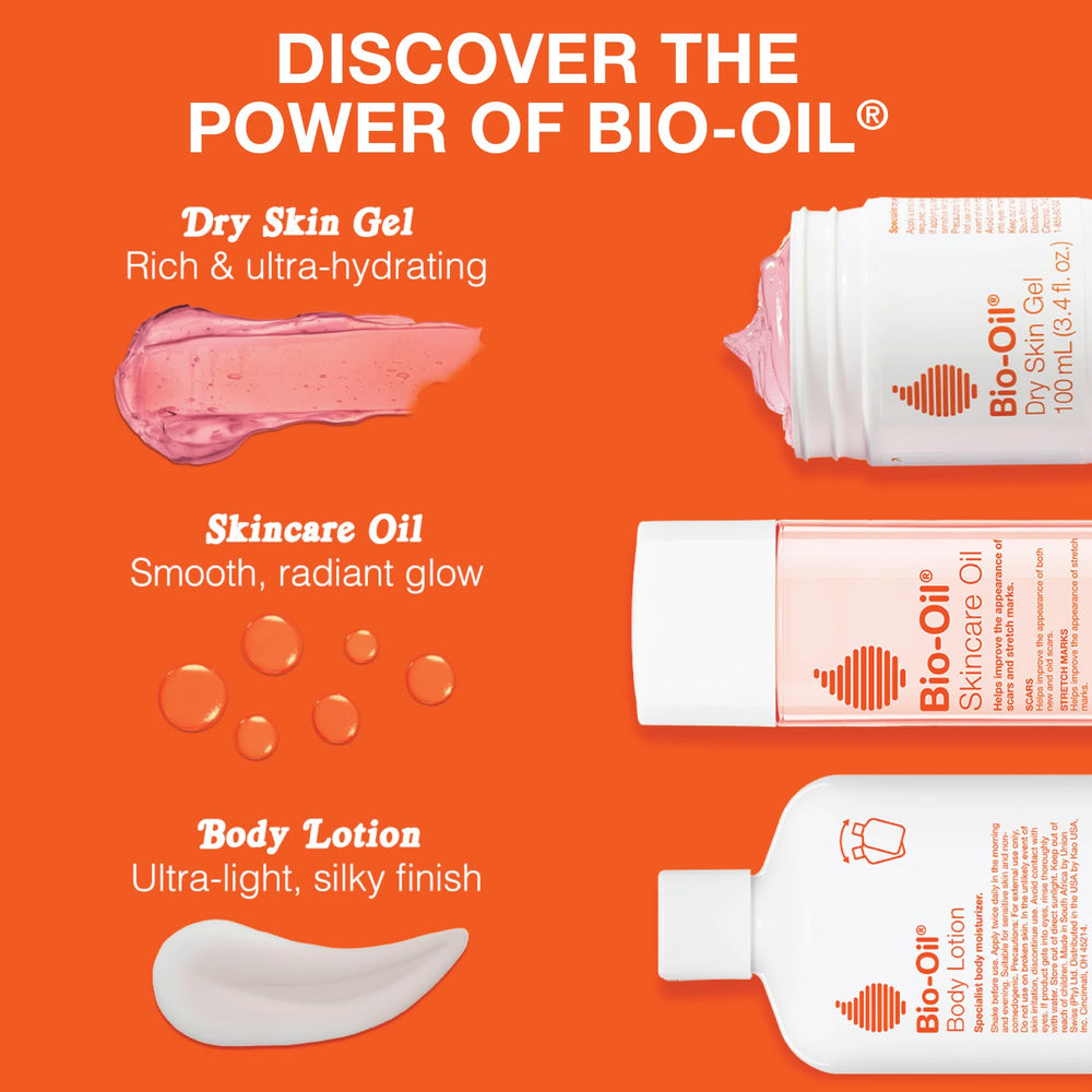 Bio-Oil skincare oil bottle close-up illustrating fast-absorbing texture benefits