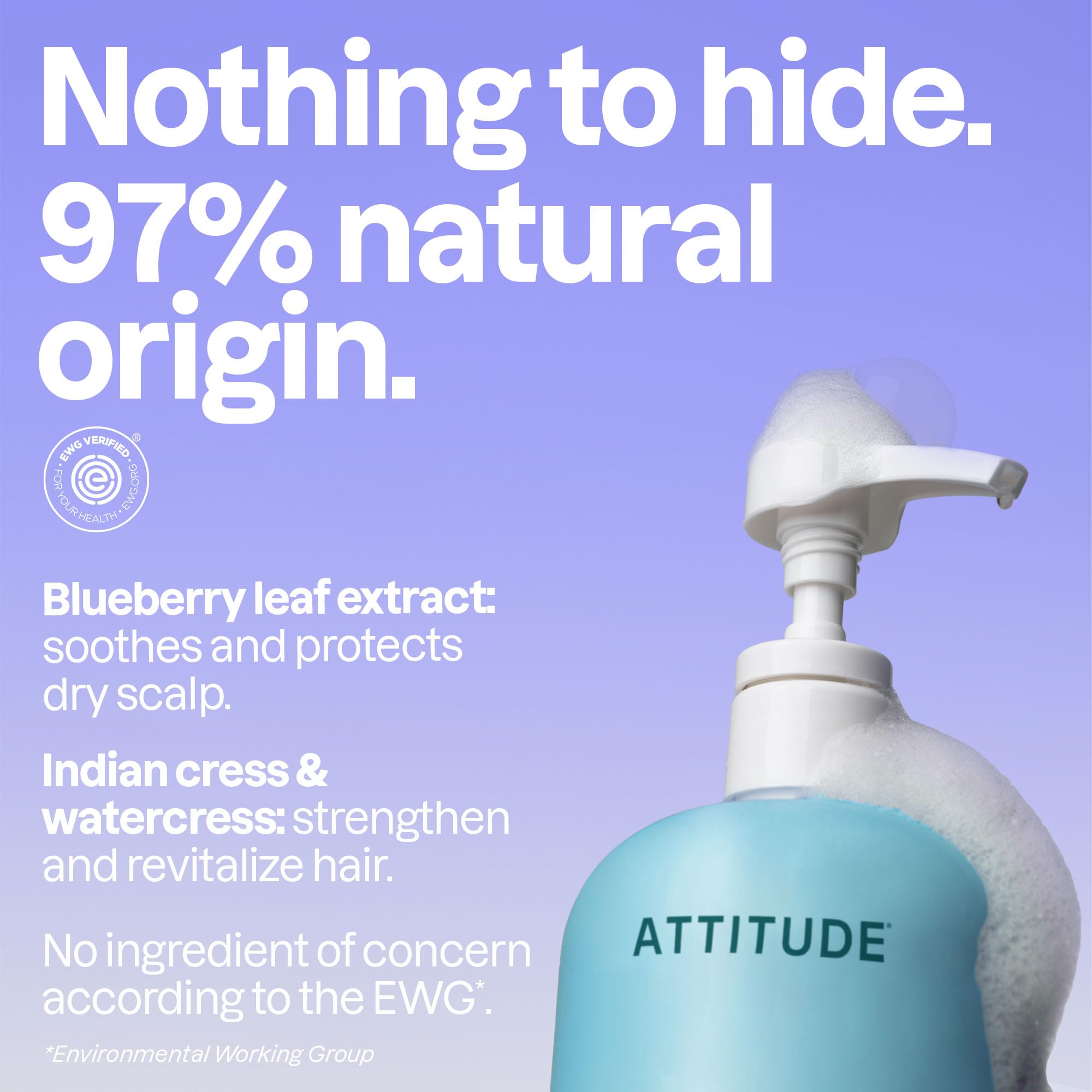 BIO SPECTRA ATTITUDE close-up label highlighting EWG Verified and clean ingredients