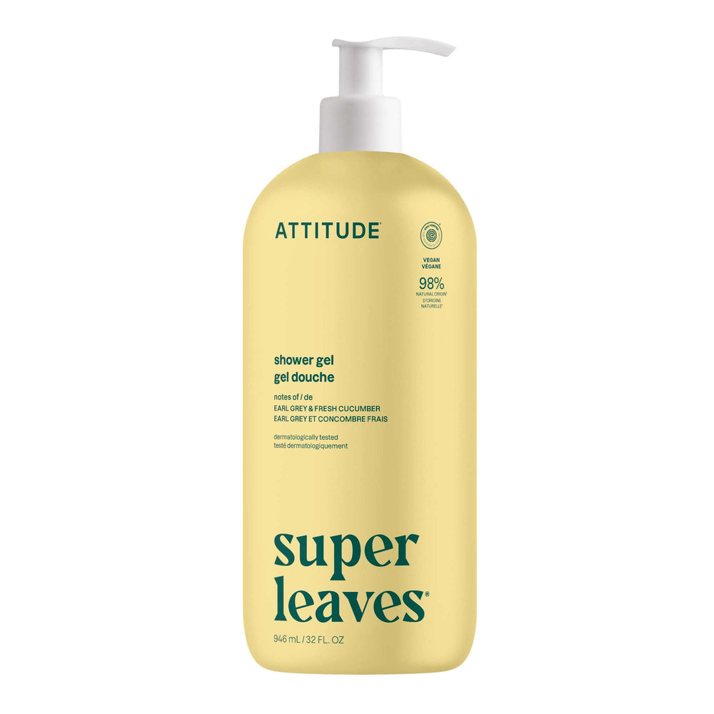 BIO SPECTRA ATTITUDE front bottle showing earl grey cucumber scent and refreshing benefit