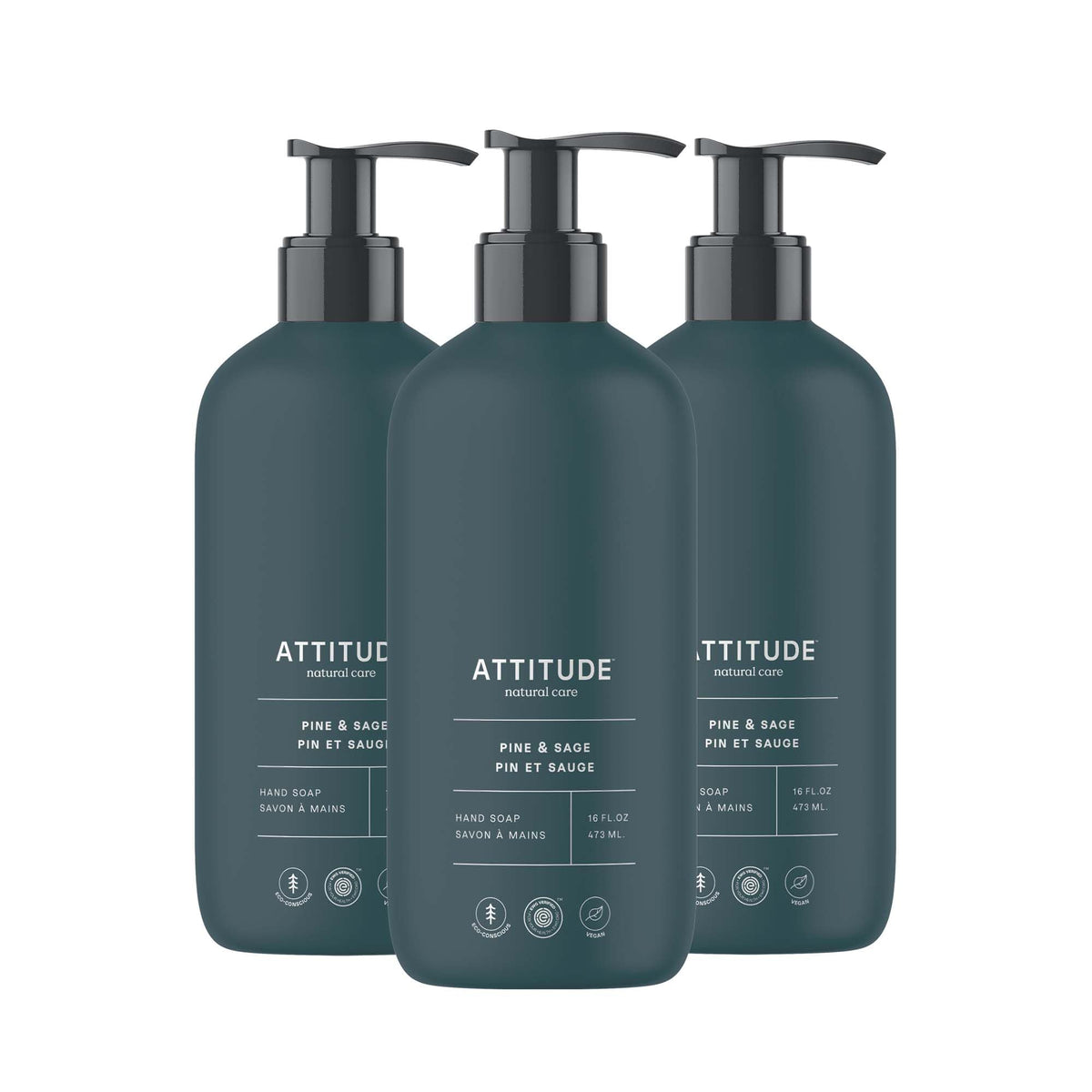BIO SPECTRA ATTITUDE front bottle showing pine and sage scent benefits