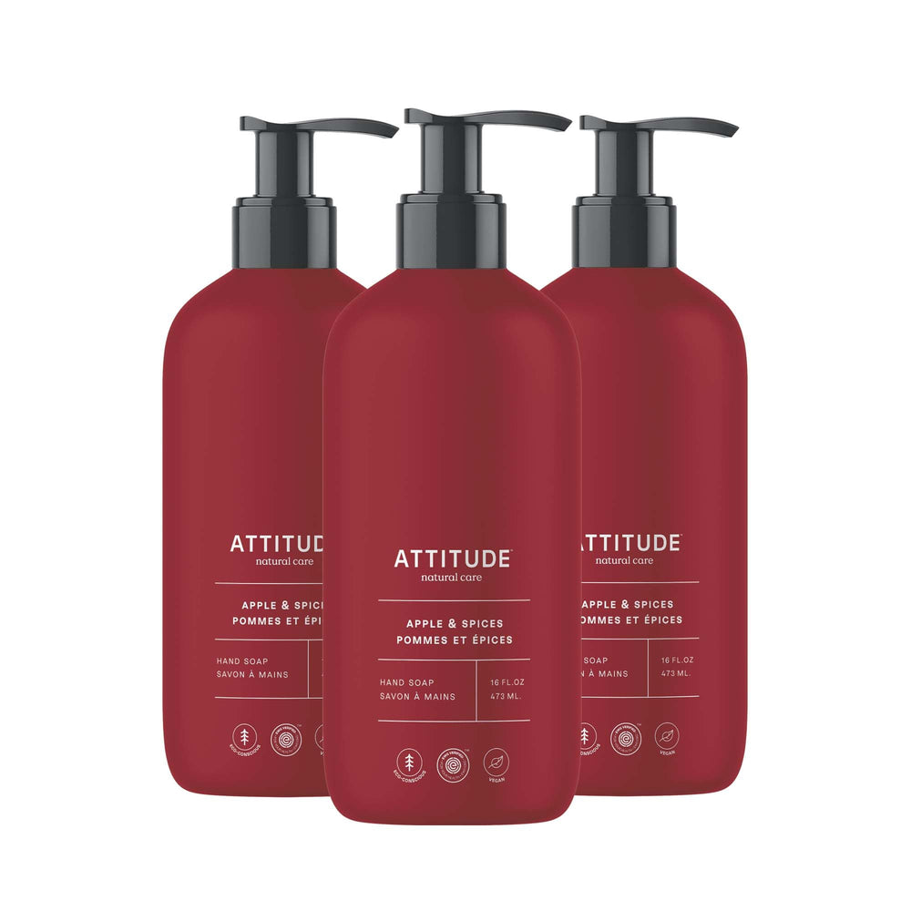 BIO SPECTRA ATTITUDE front label showing apple and spice scent and clean ingredients benefit