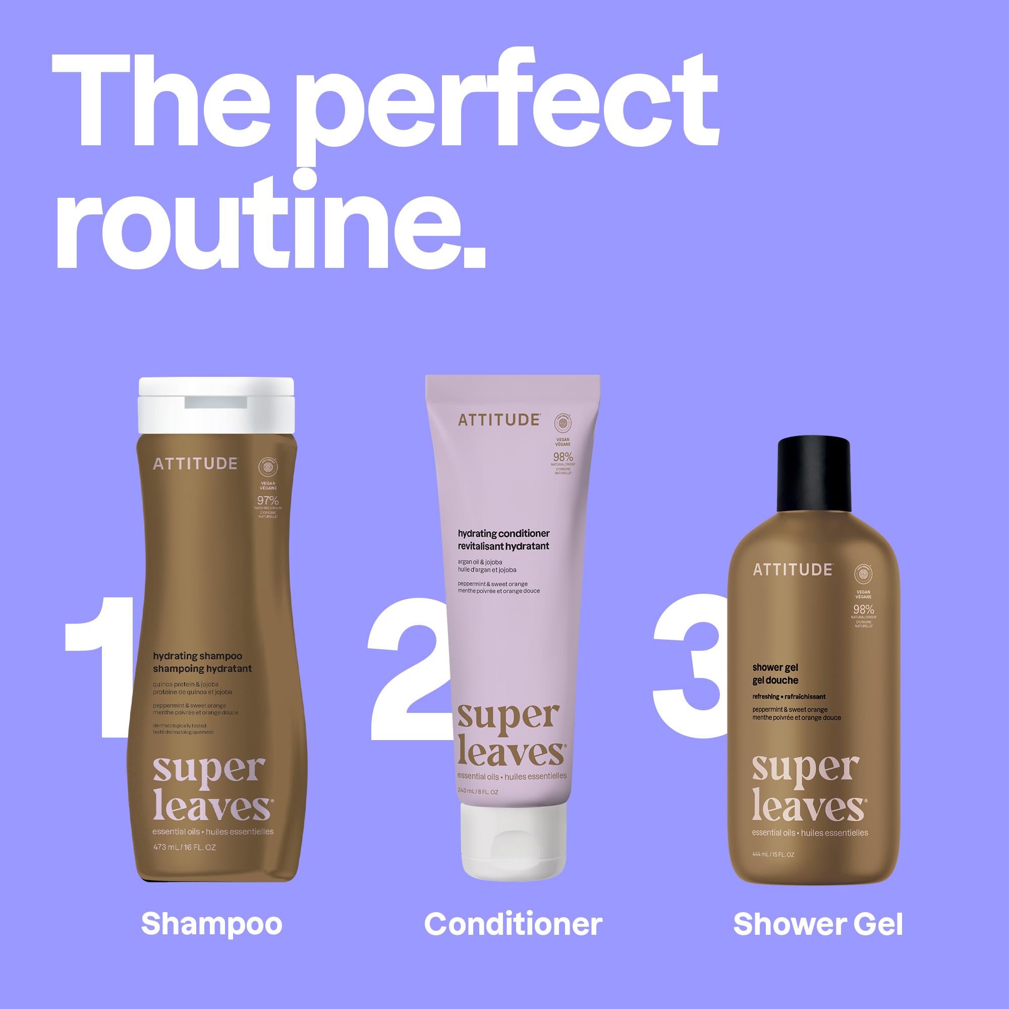 BIO SPECTRA ATTITUDE in-shower application on hair illustrating detangling and softness benefit