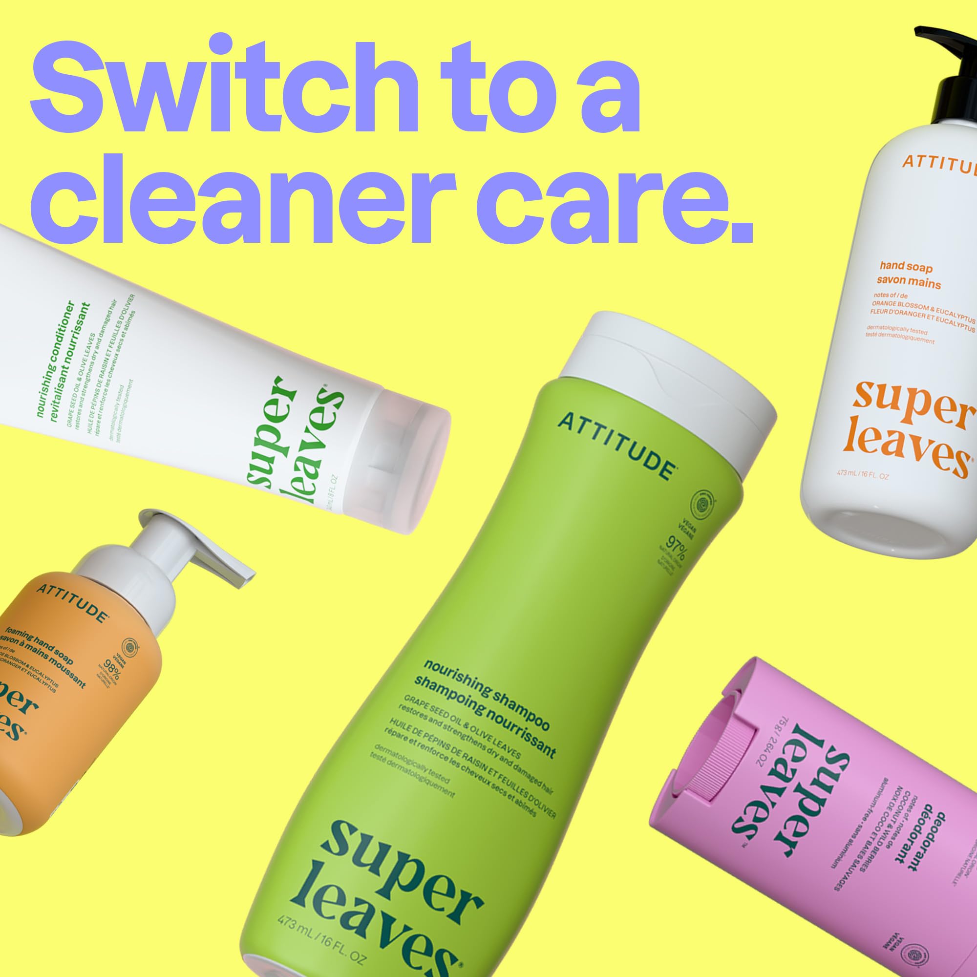 BIO SPECTRA ATTITUDE shampoo in shower paired with conditioner for routine use