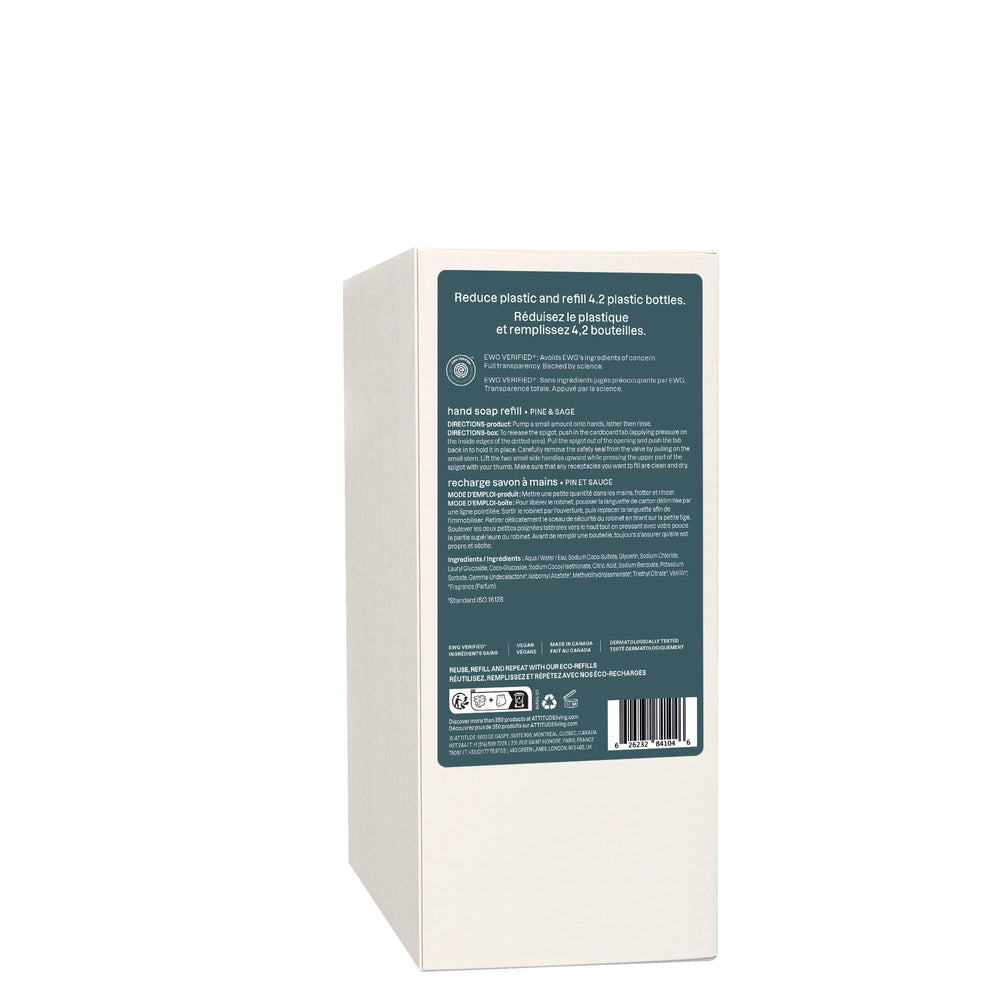 BIO SPECTRA ATTITUDE packaging placed near recycling bin highlighting less plastic benefit
