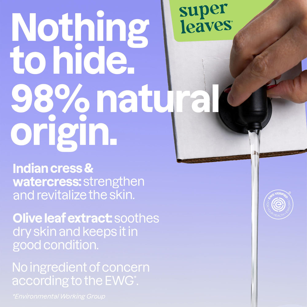 BIO SPECTRA ATTITUDE pouring from spout into a smaller bottle, demonstrating easy refill and waste reduction