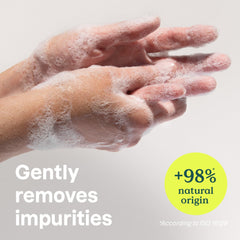 BIO SPECTRA ATTITUDE pump close-up with rich lather for gentle cleansing