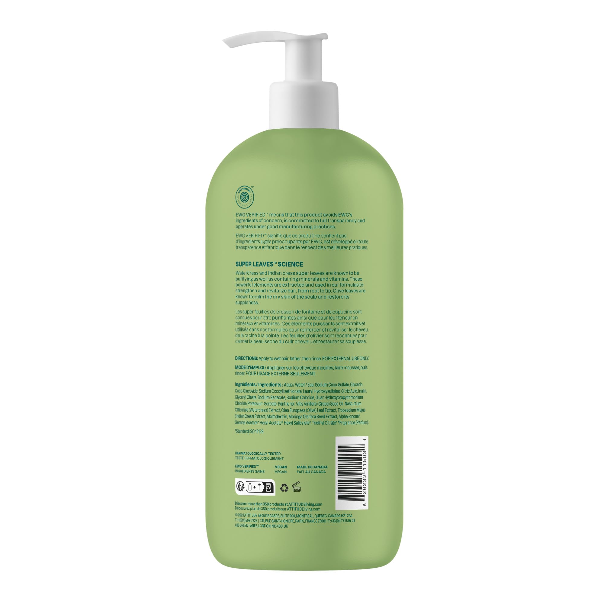 BIO SPECTRA ATTITUDE recyclable HDPE bottle beside refill bag showing sustainable packaging