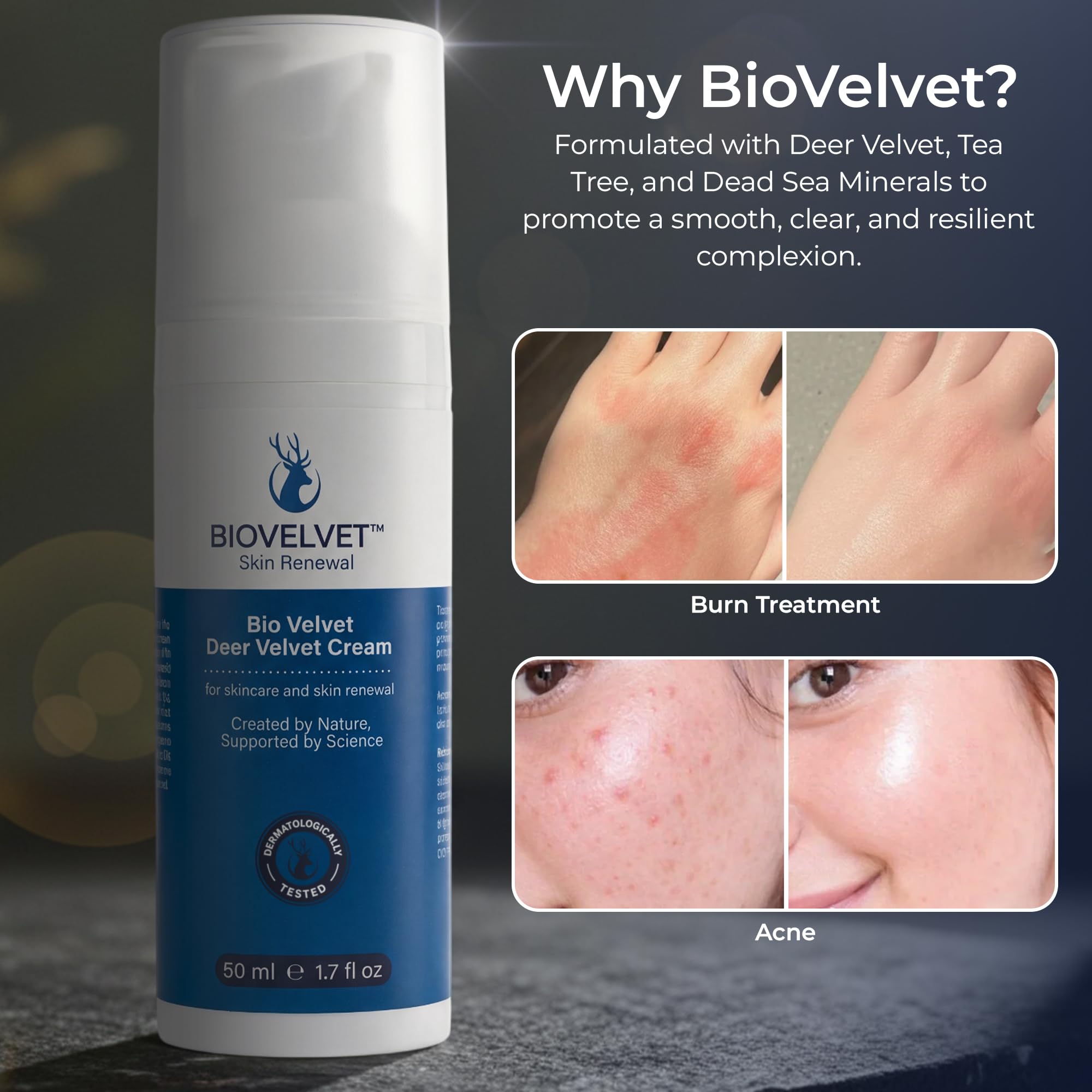 Bio Velvet jar staged in bathroom to show everyday routine and shelf-ready design