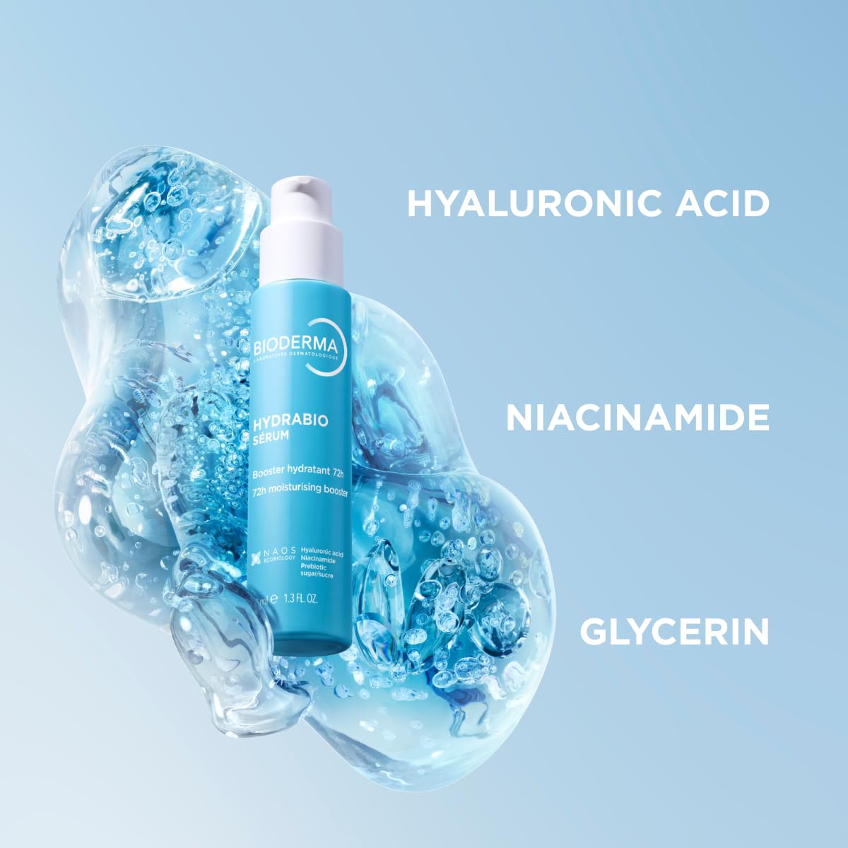 Bioderma ingredient focus on Aquagenium to show advanced hydration technology benefit