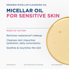 Bioderma oil-to-milk emulsion closeup showing easy rinsing benefit