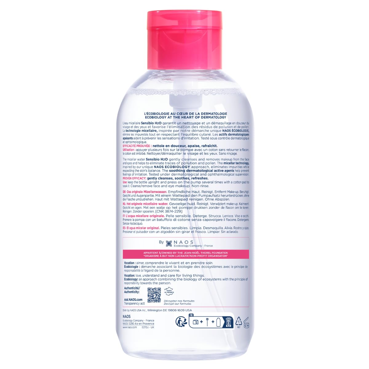 Bioderma pump closeup dispensing controlled dose for hygienic use