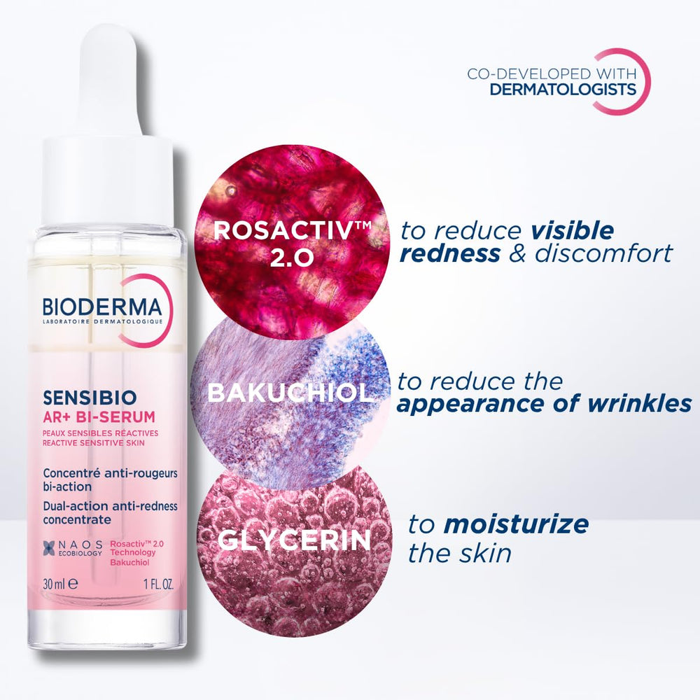 Bioderma 30ml bottle next to coin showing true size and travel convenience