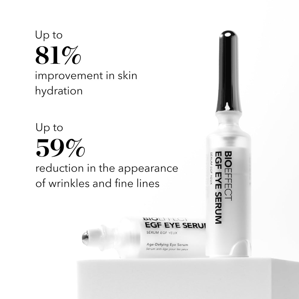 BIOEFFECT stainless-steel rollerball applicator close-up for cooling application