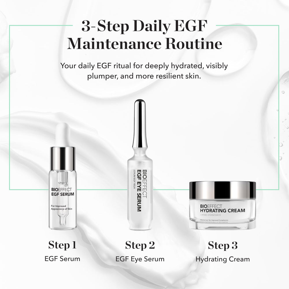 BIOEFFECT bottle on vanity suggesting daily routine and easy incorporation benefit