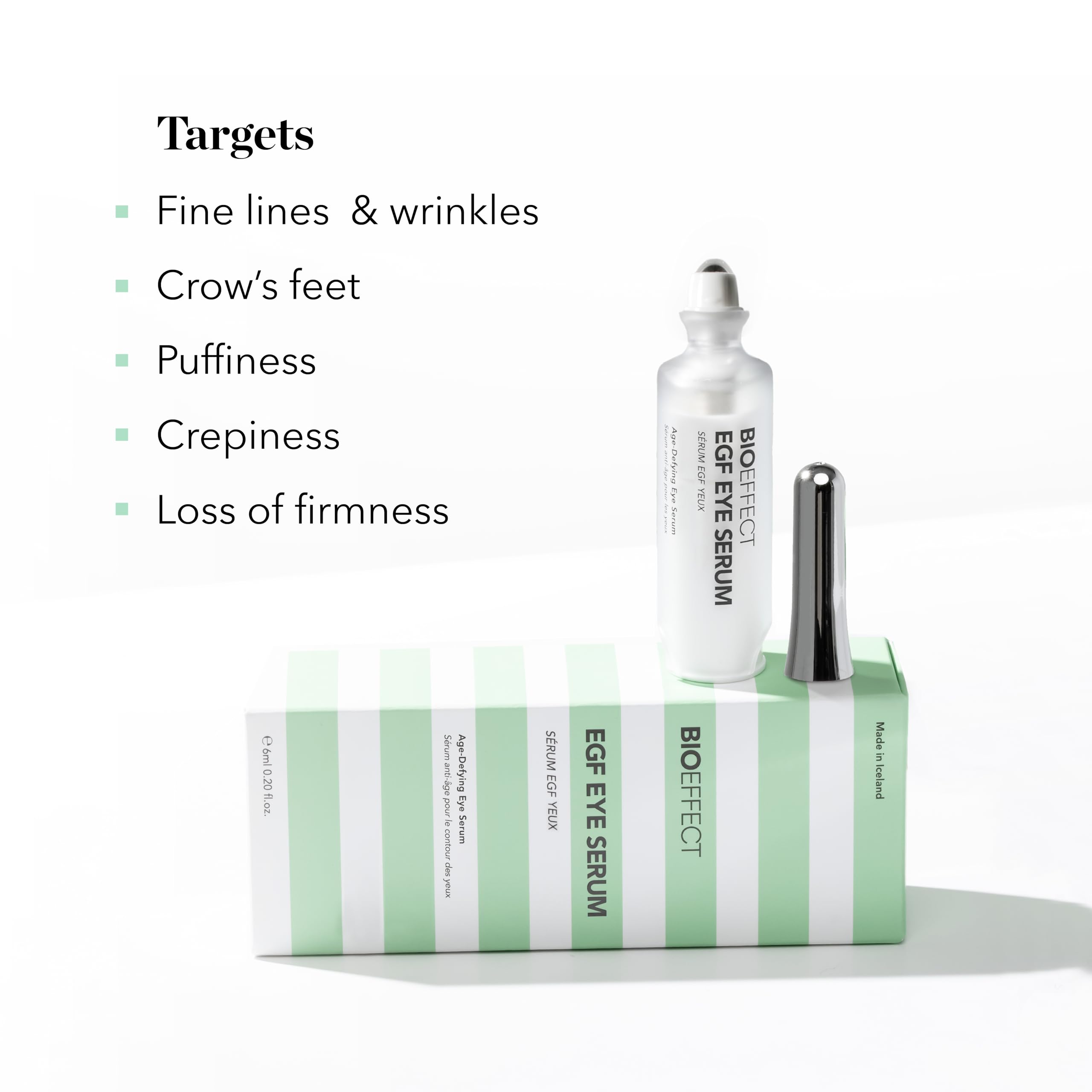 BIOEFFECT ingredient visual highlighting EGF and hyaluronic acid benefits