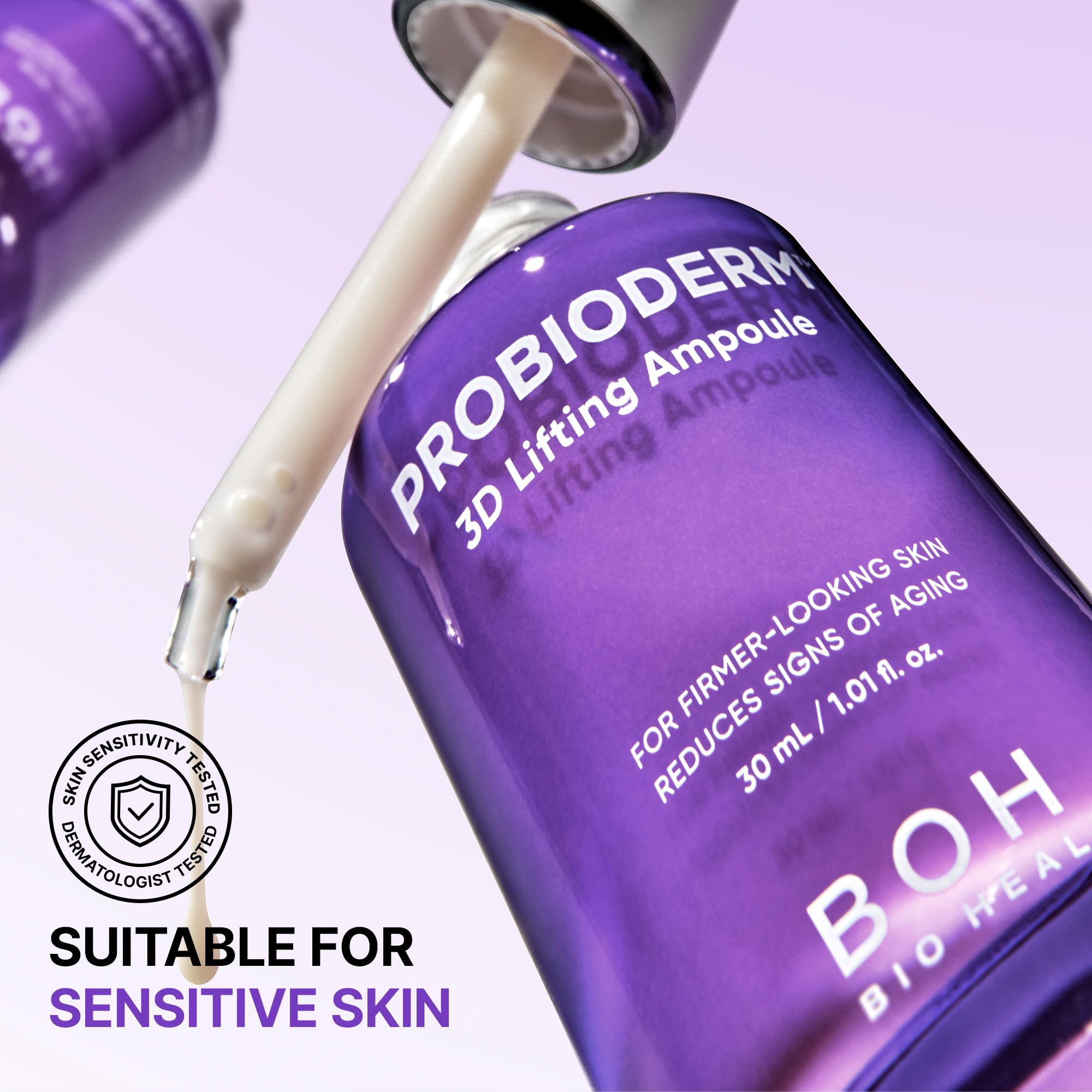BIOHEAL BOH applied to facial target areas showing lift and contouring effect