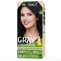 BioHueZ front packaging showing kit contents and natural benefits