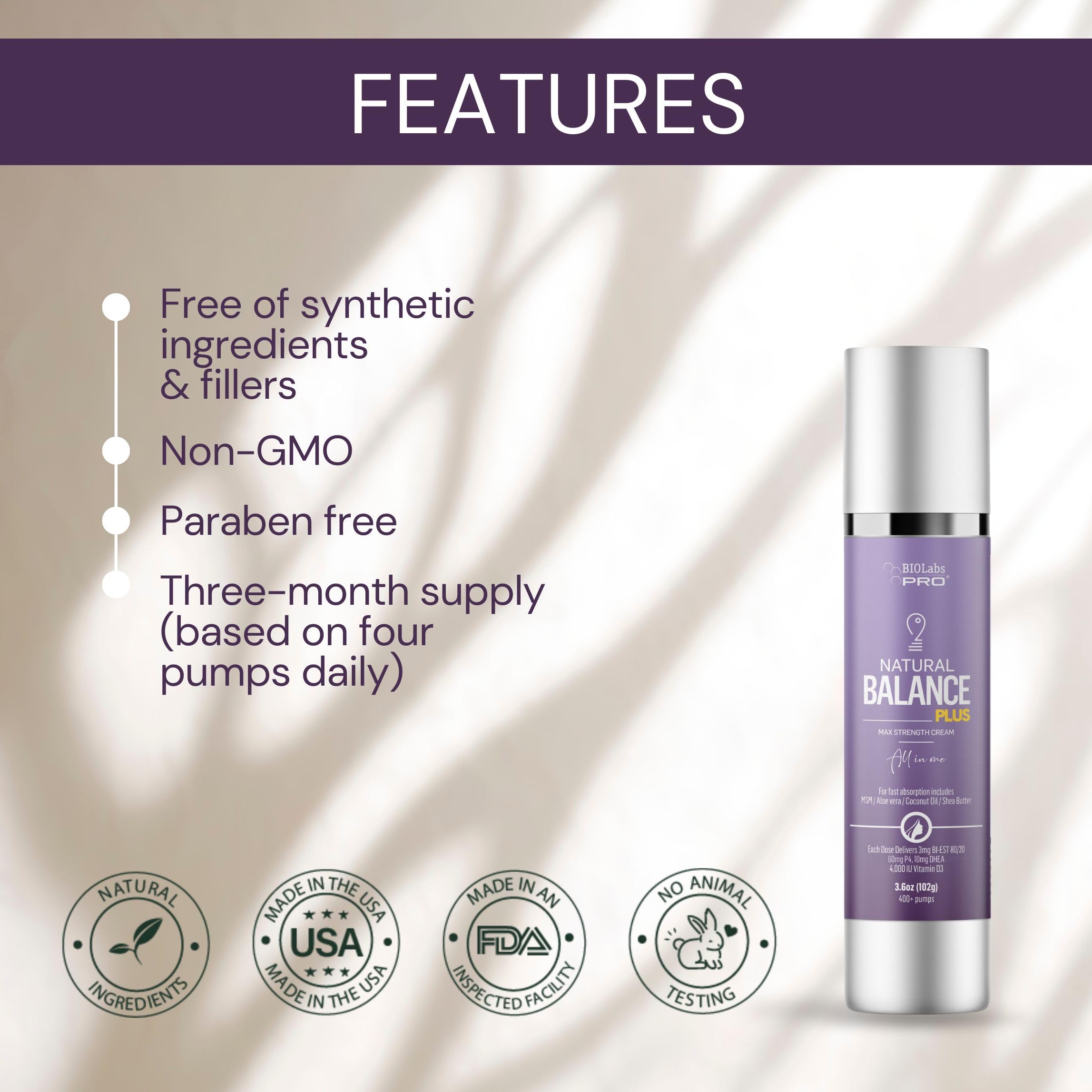 BIOLABS PRO applied to forearm showing smooth spread and easy daily application benefit