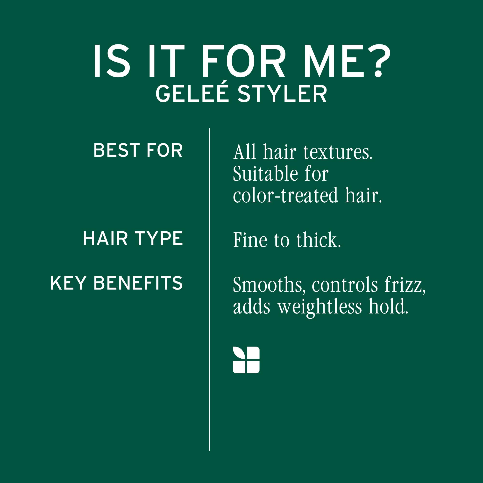 Applying Biolage Gelée to damp hair for frizz control and flexible hold benefit