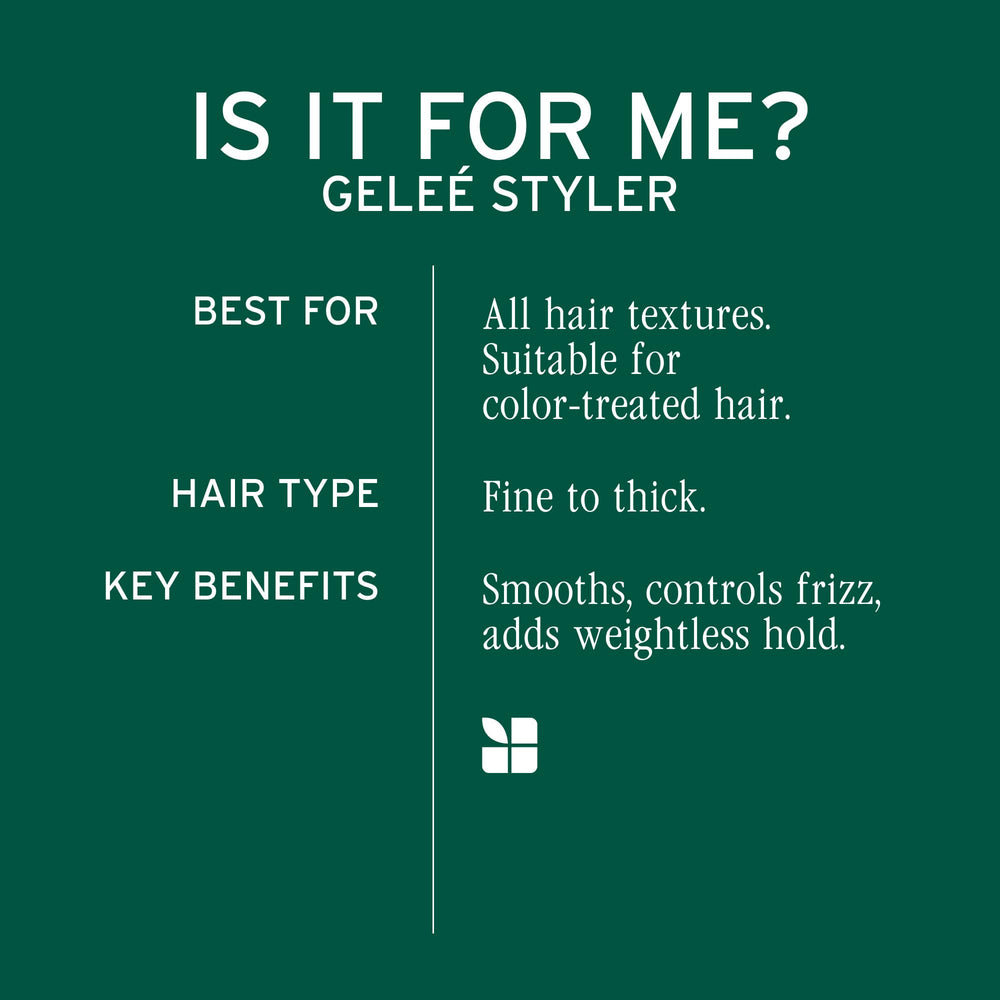 Applying Biolage Gelée to damp hair for frizz control and flexible hold benefit