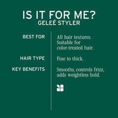 Applying Biolage Gelée to damp hair for frizz control and flexible hold benefit