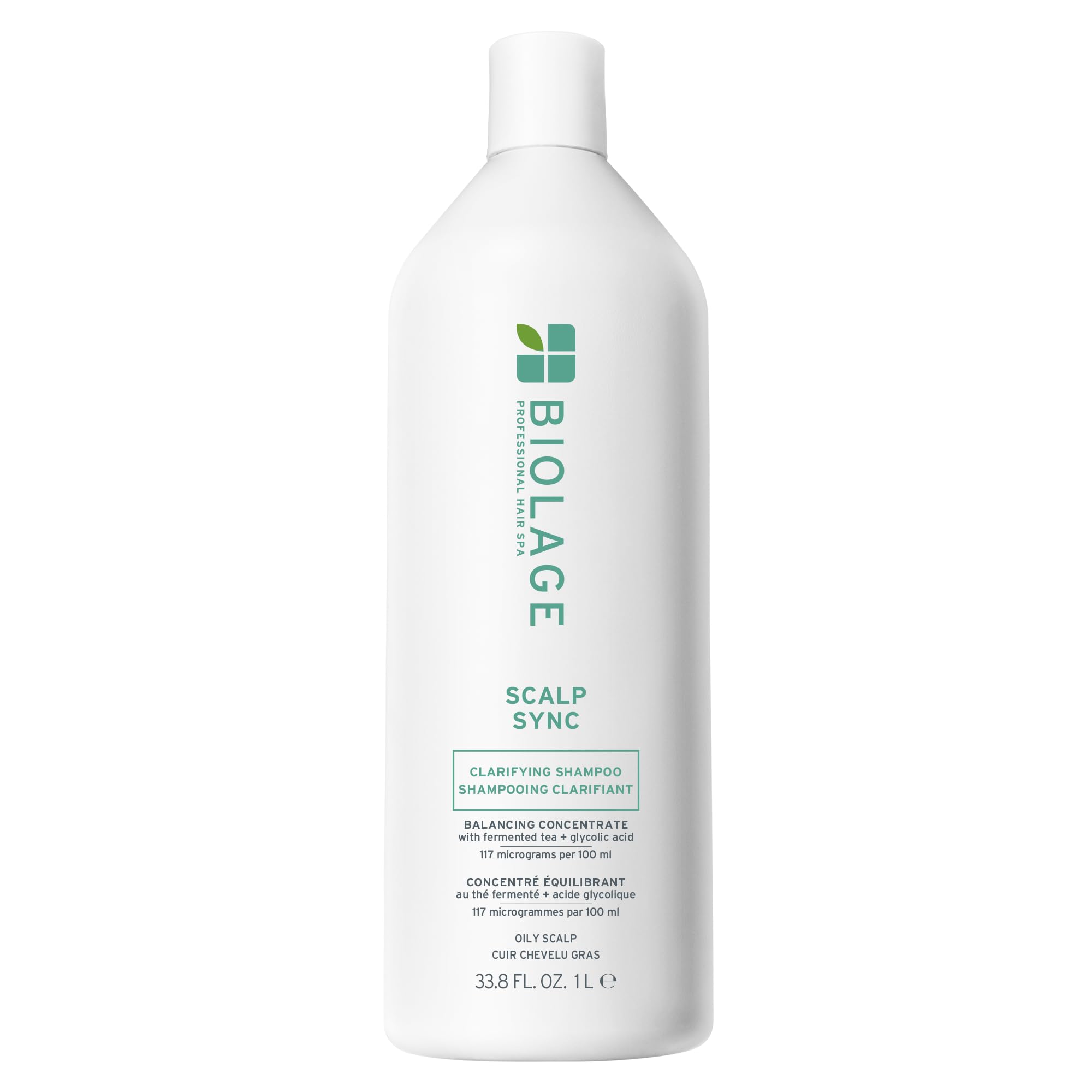 Biolage front packaging shows product and clarifying benefit
