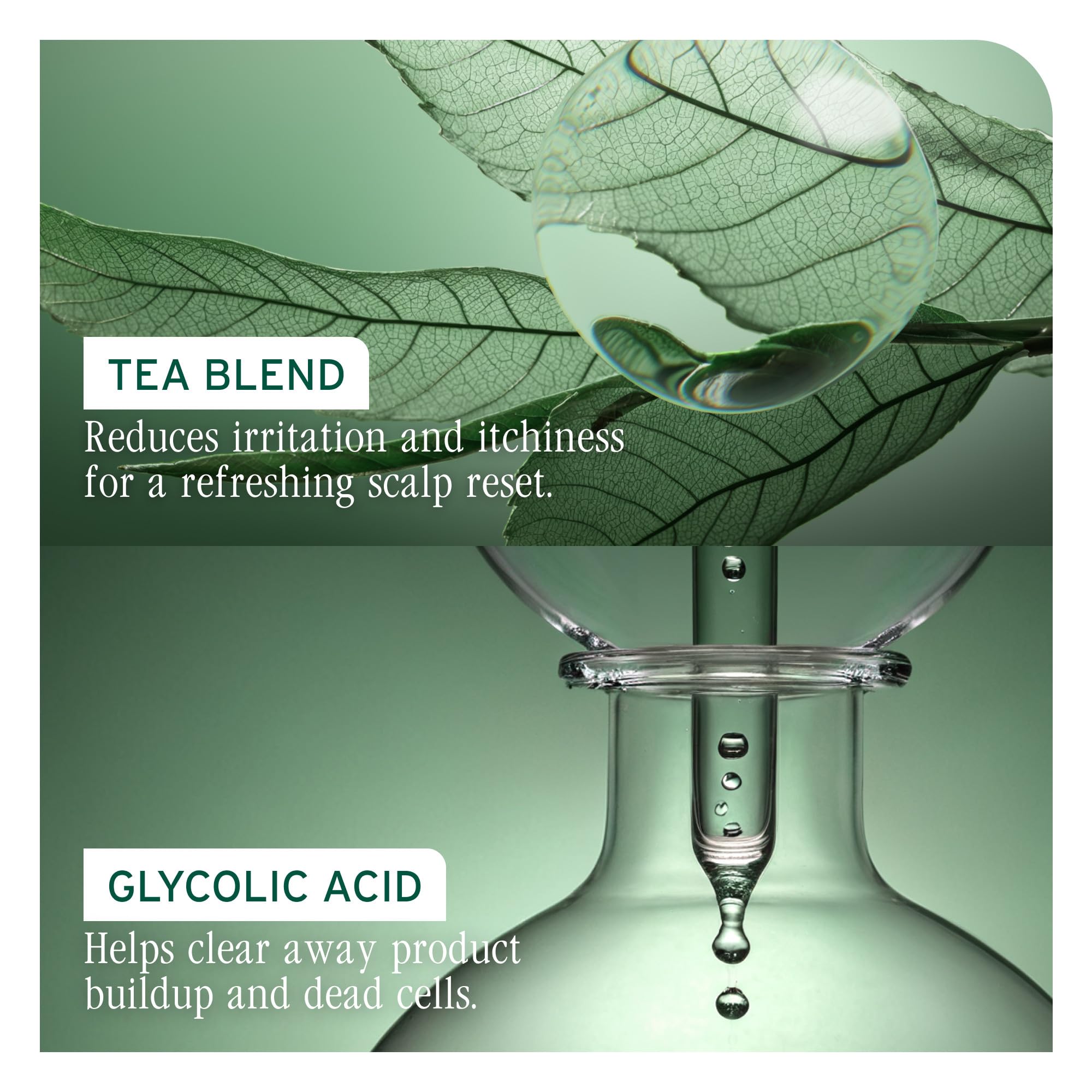 Biolage glycolic acid science visual emphasizing residue-lifting action