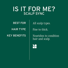 Biolage Scalp Sync bottle in hand for scale, brand size and portability benefit
