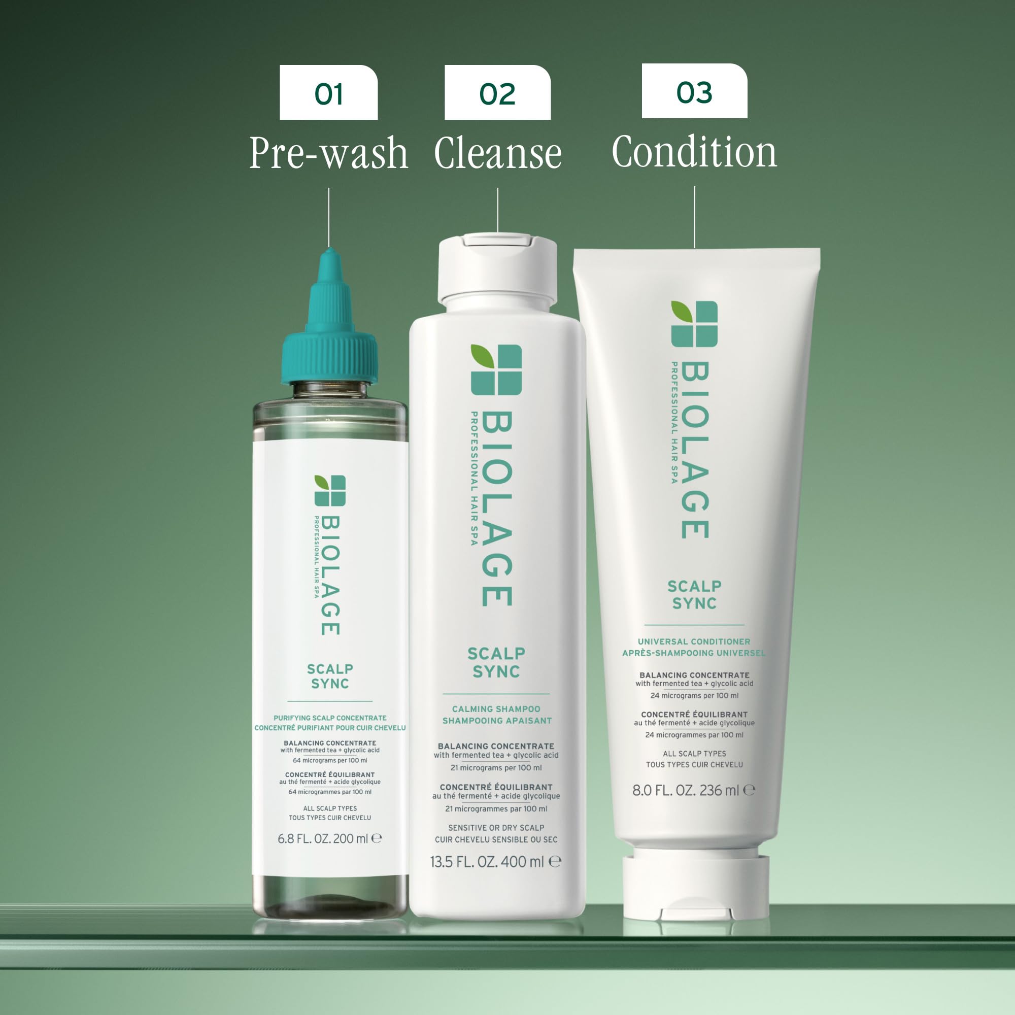 Biolage Scalp Sync paired with Scalp Sync shampoo, brand system compatibility benefit
