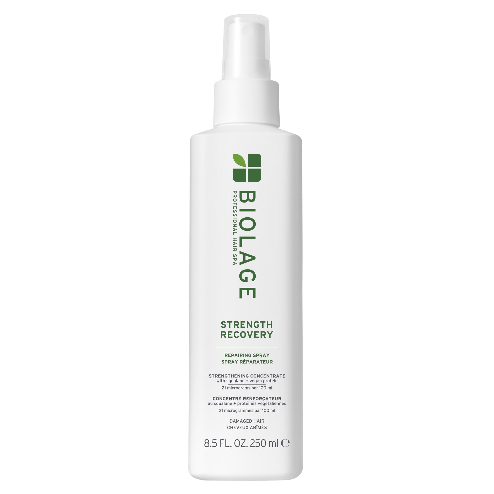 Biolage repairing spray front bottle view showing protective benefits