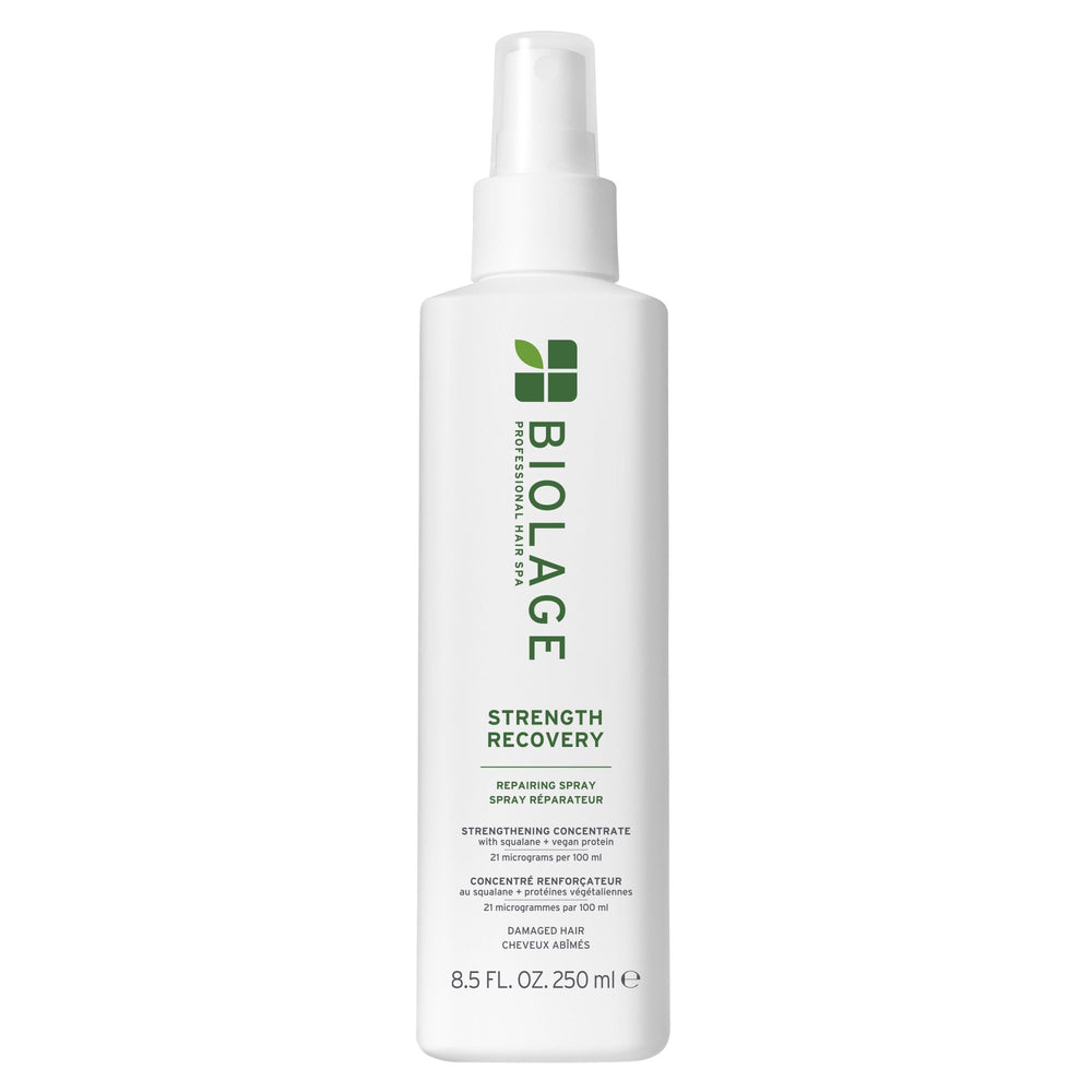 Biolage repairing spray front bottle view showing protective benefits