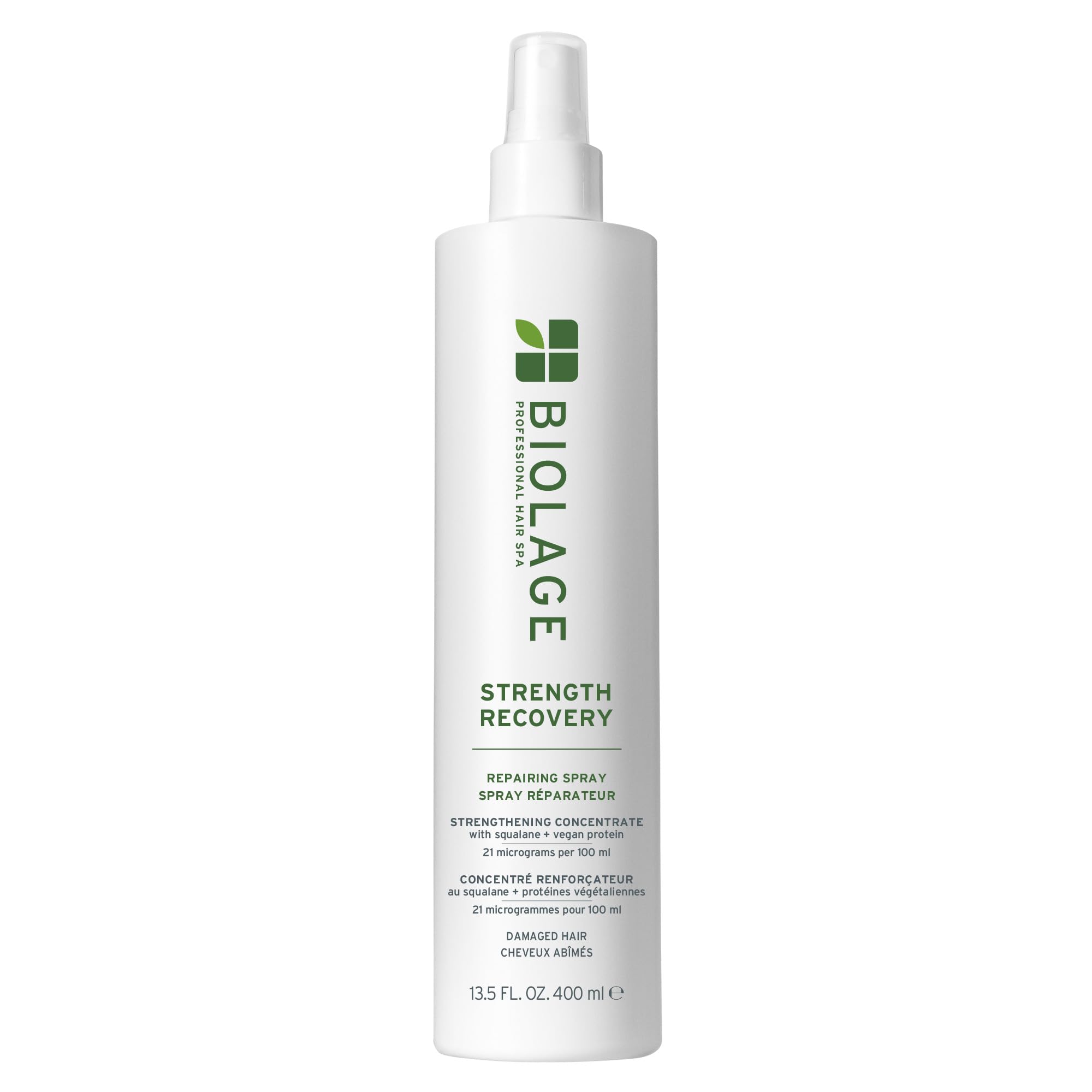 Biolage front packaging bottle showing product and size benefits