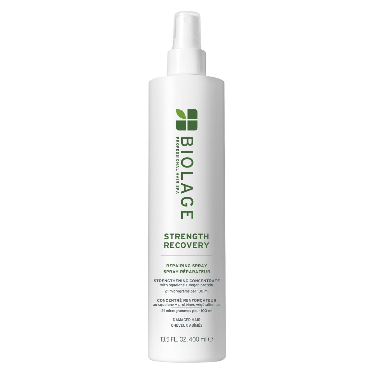 Biolage front packaging bottle showing product and size benefits