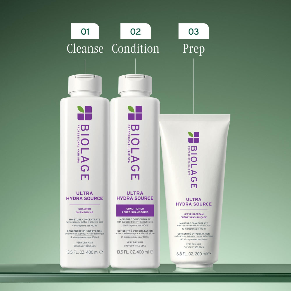 Biolage before and after dry hair illustrating improved softness and frizz control