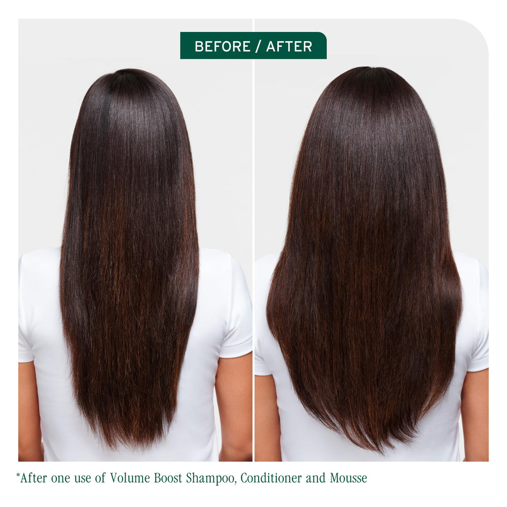 Biolage label close-up highlighting volume-boost ingredients and clarity