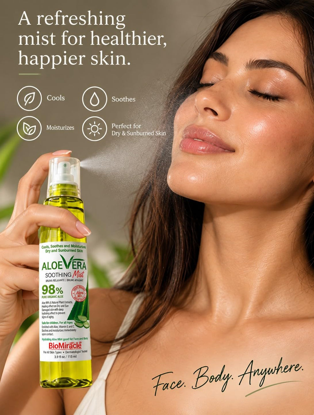 BioMiracle close-up of aloe texture illustrating soothing organic aloe benefits
