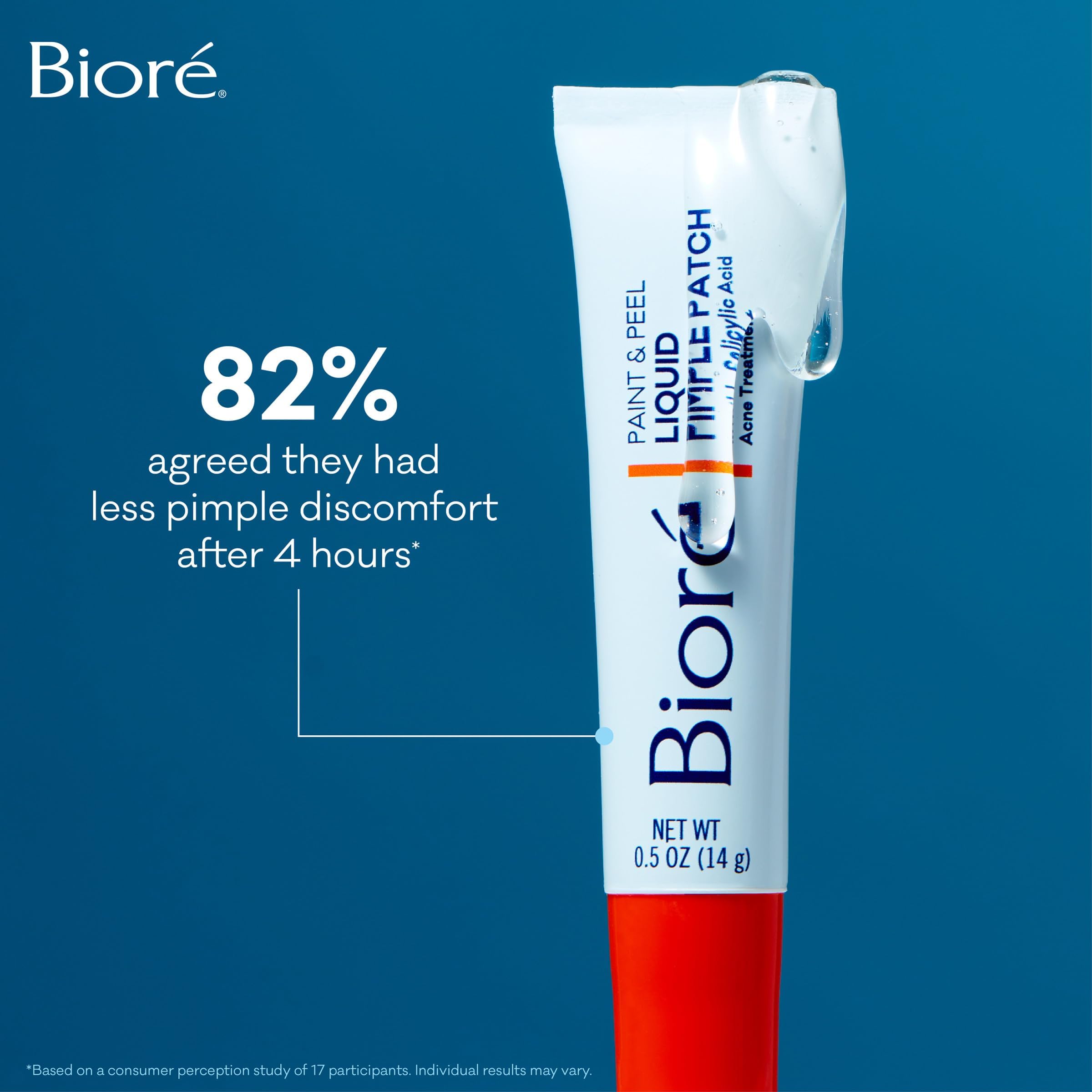 Bioré before and after showing reduced redness on blemish
