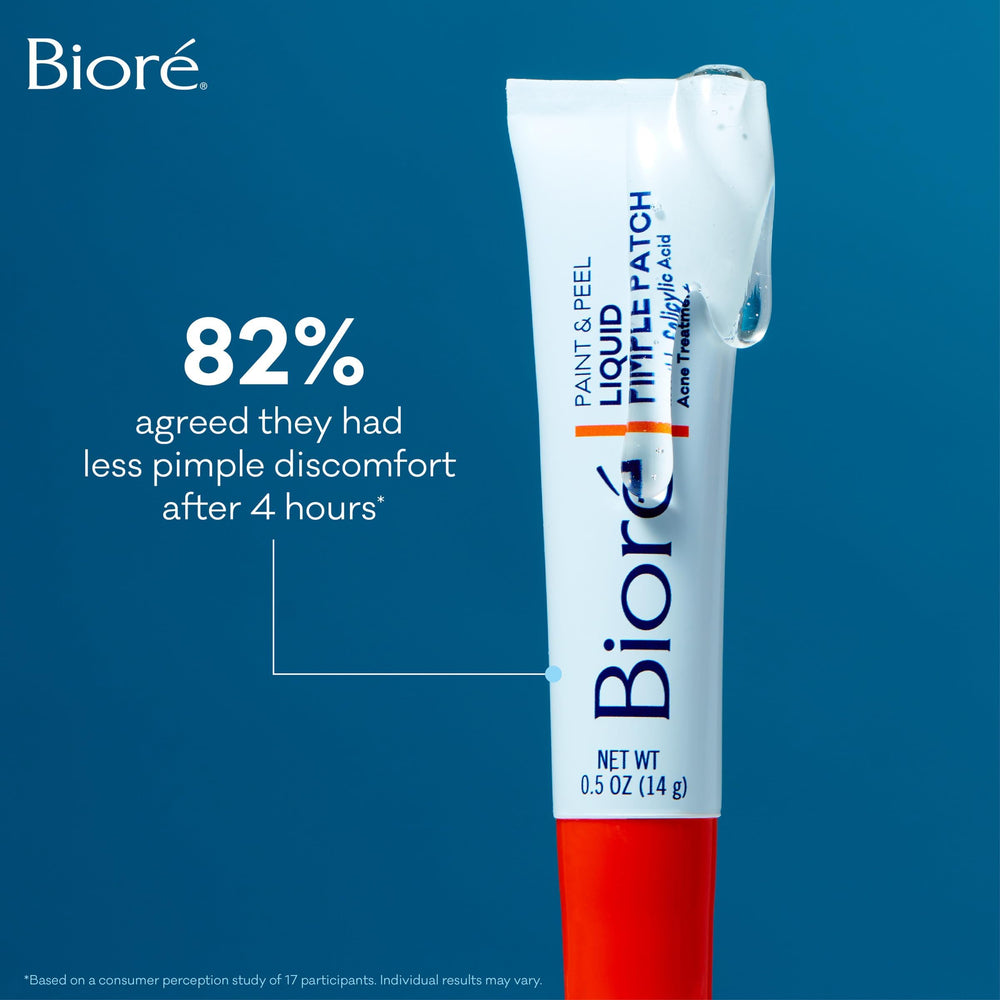Bioré before and after showing reduced redness on blemish