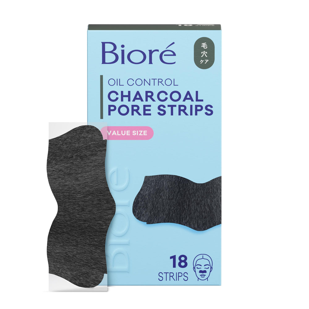 Bioré front packaging showing charcoal pore strips and product count benefit