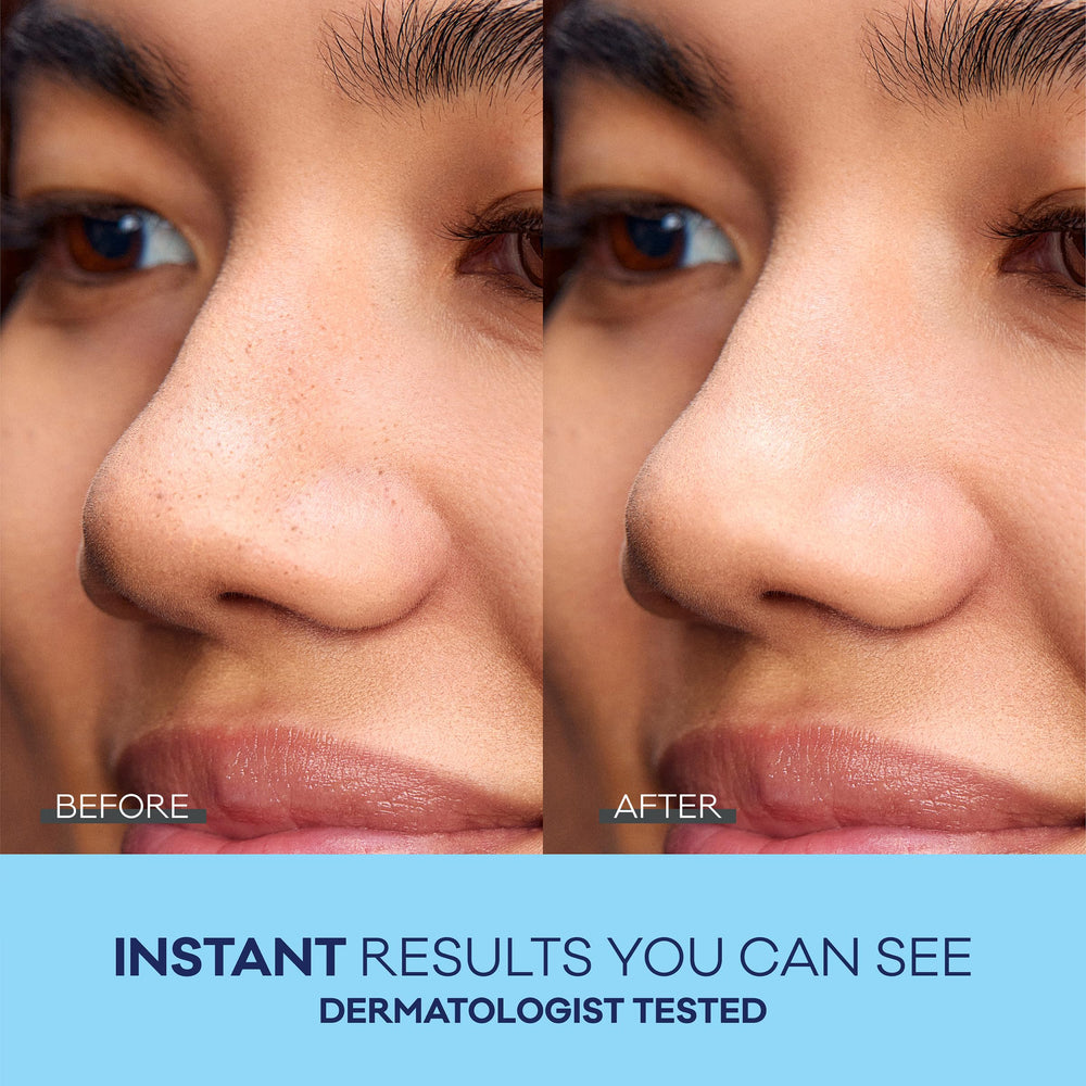 Bioré removed strip showing extracted blackheads for cleaner skin