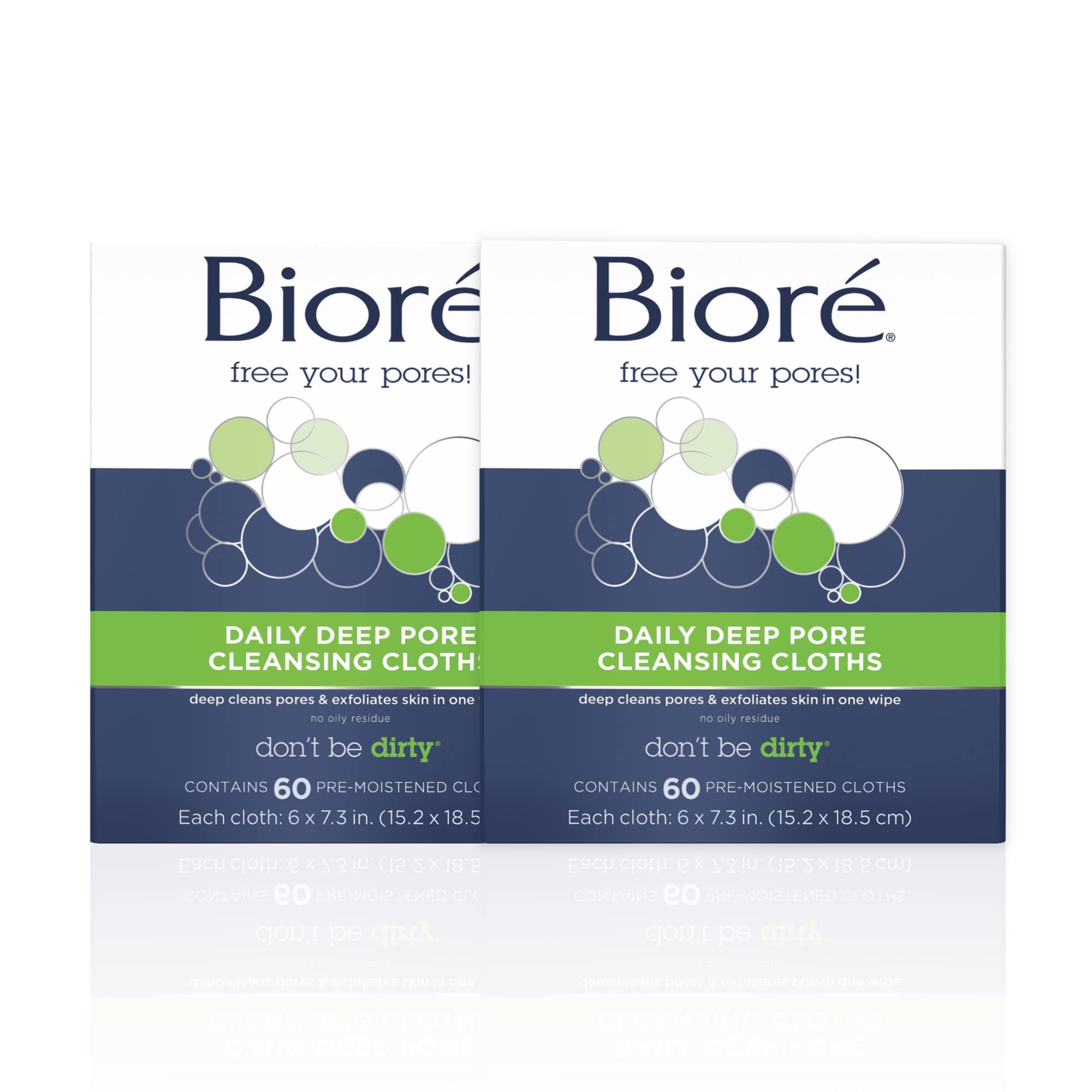 Bioré front packaging showing pack and count for convenient travel