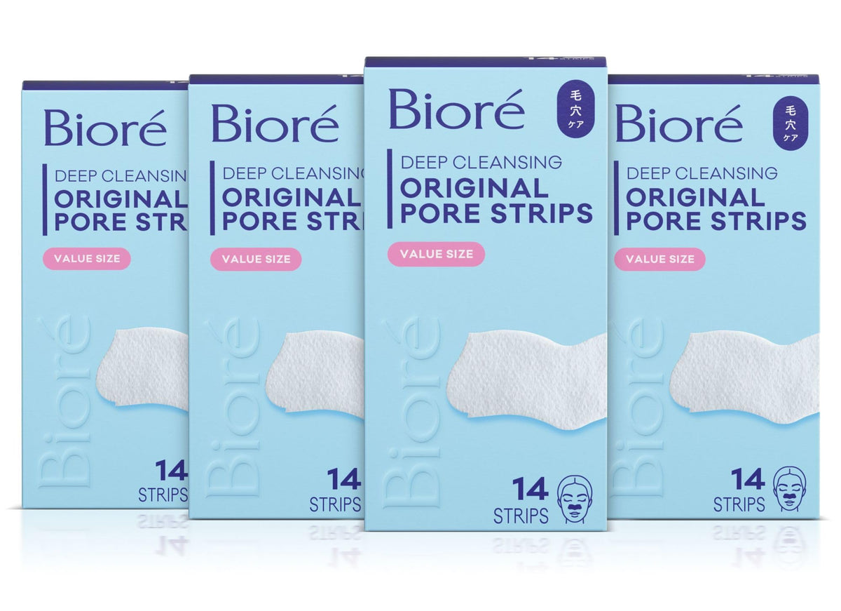 Biore front packaging showing 14-count 4pk and clear product benefits