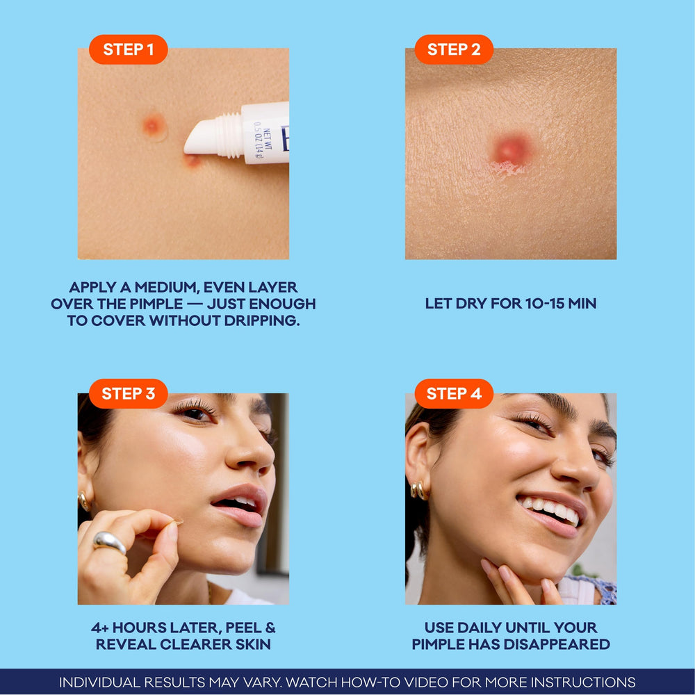 Bioré liquid patch on fingertip demonstrating easy dosing