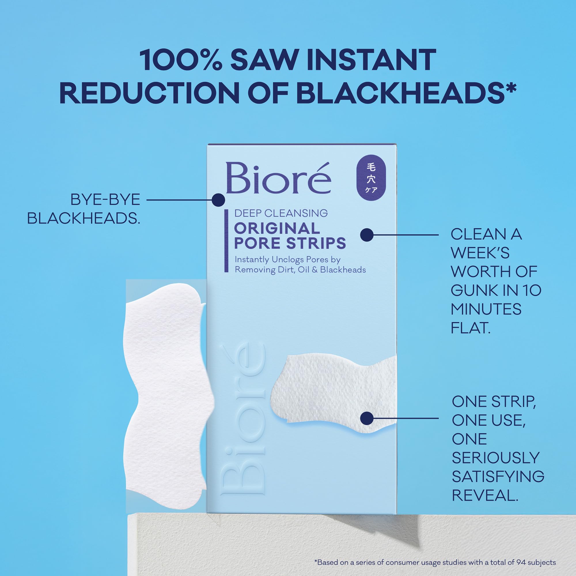Biore package open with strips organized for hygienic weekly use