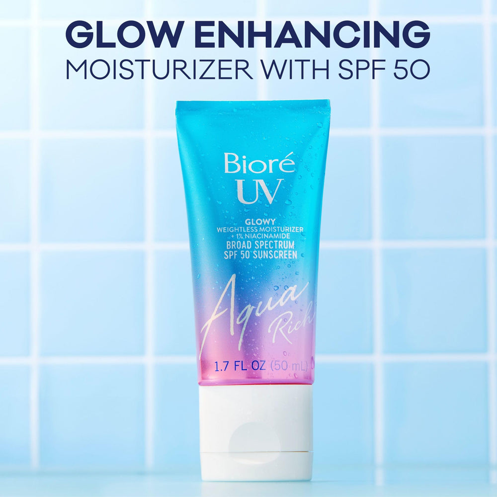 Bioré packaging label detail showing SPF and broad-spectrum protection benefit