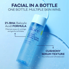 Bioré serum texture on hand illustrating lightweight, hydrating feel