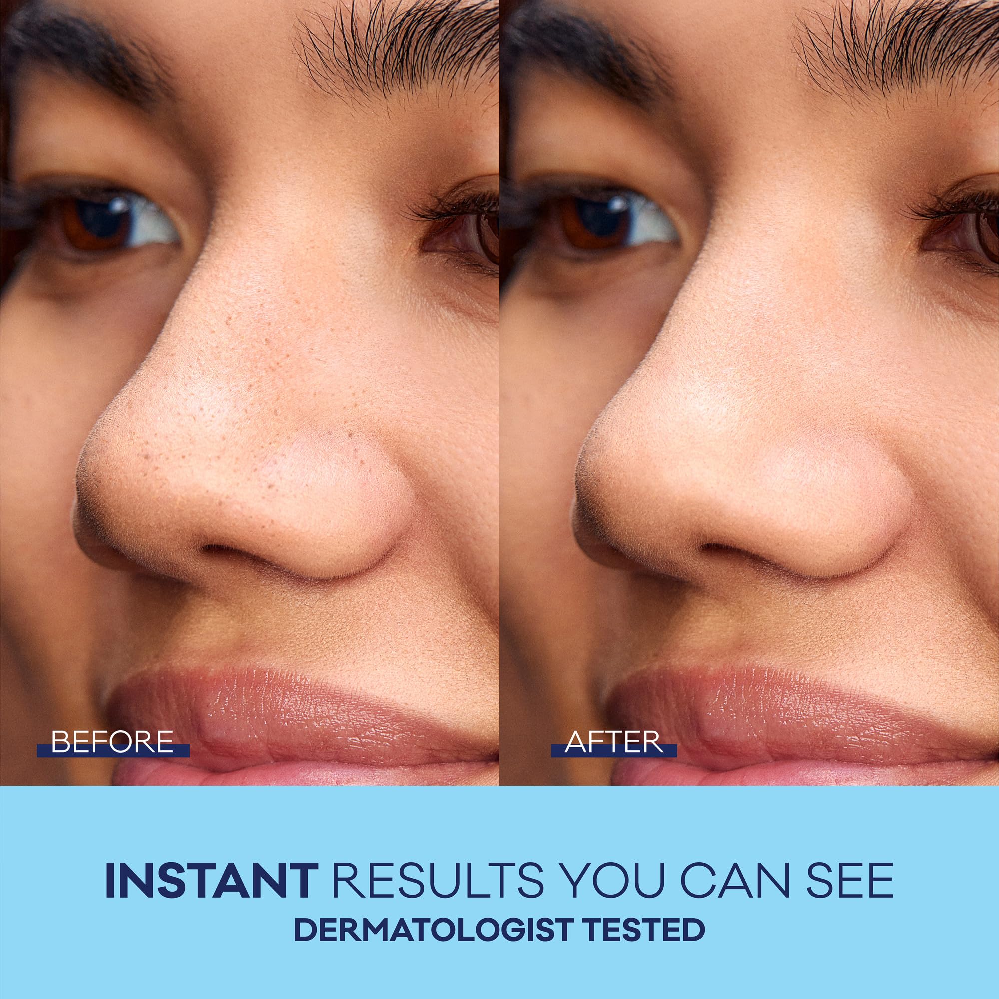Biore strip on nose demo displaying secure fit for effective removal